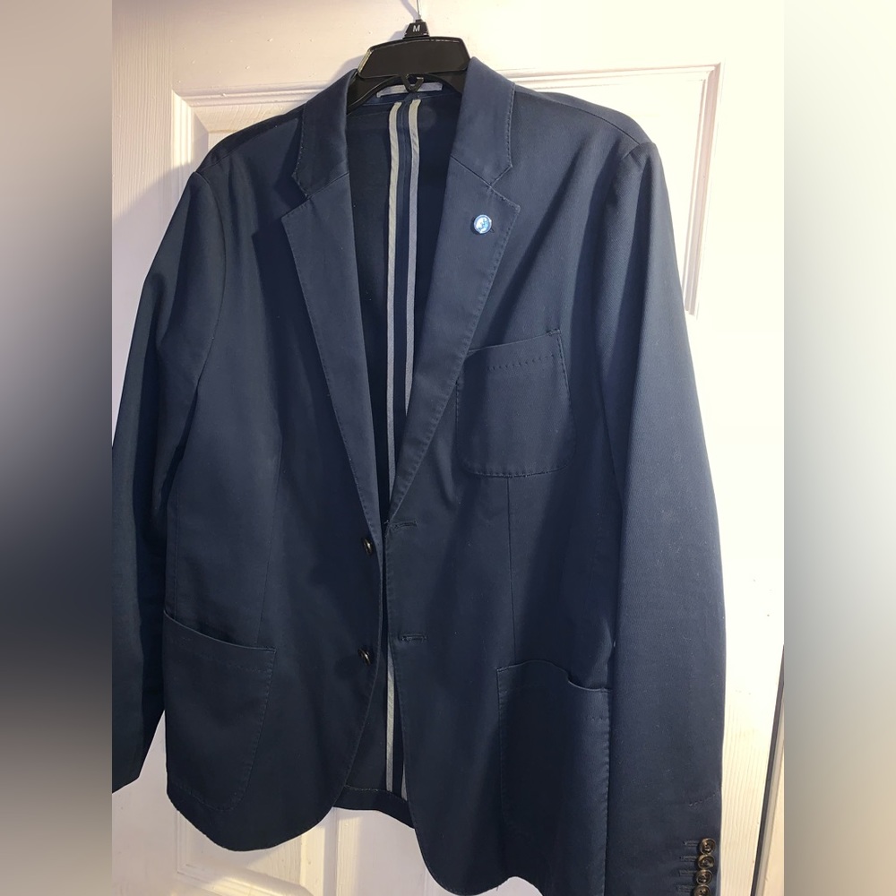 Micahel Kors Interlock Two Button Blazer Vibrant Midnight Blue Size 40R
